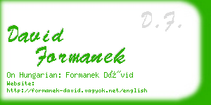 david formanek business card